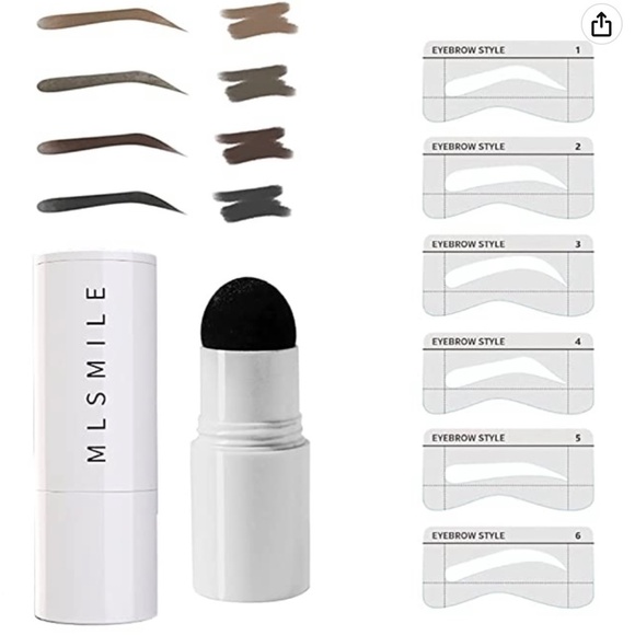 MLSMILE Eyebrow Stamp Stencil Kit Set of 2 in Black - NIB - Picture 3 of 3